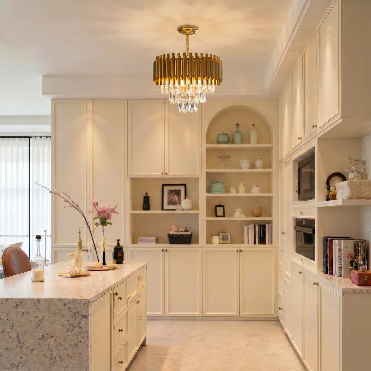 Modern Gold 3-Tier K9 Crystal Chandelier | 5-Light Luxury Ceiling Light