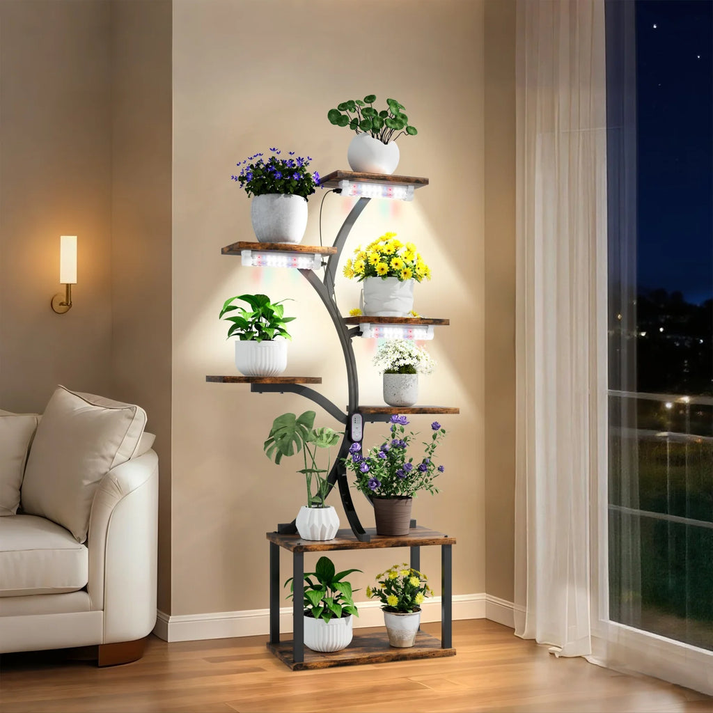 7-Tier Tree-Shaped Plant Stand – Metal Flower Display Rack