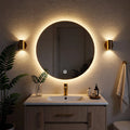 Round LED Bathroom Mirror 50cm | Backlit Vanity Mirror with Dimmable Lights