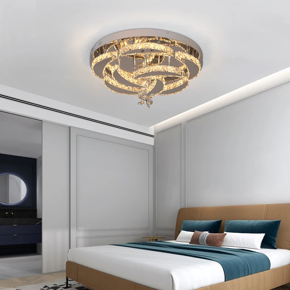 VETRULUS Luxury K9 Crystal Chandelier — Dimmable LED, Modern Ceiling Light