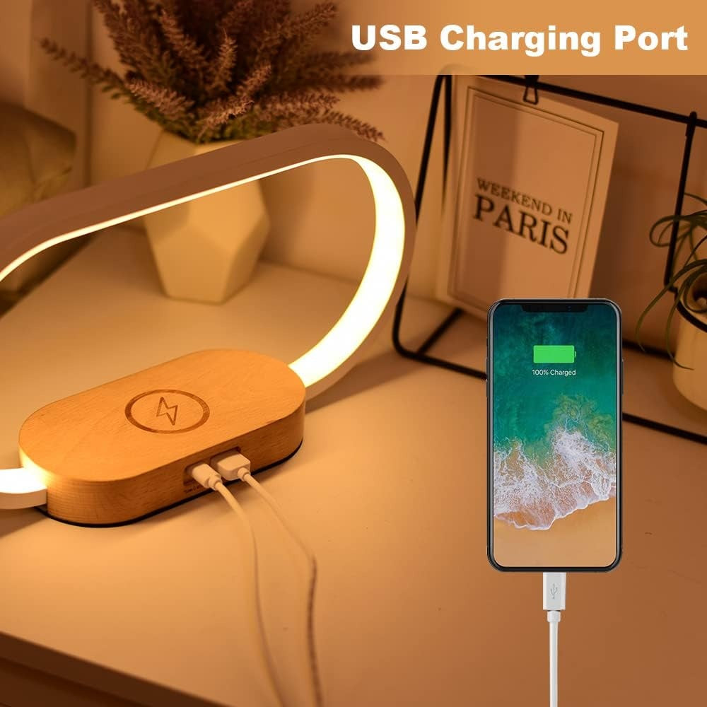 Smart Bedside Lamp with Wireless Charger