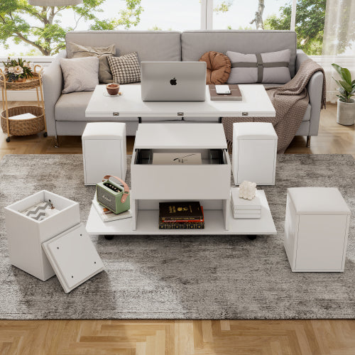 Lift-Top Coffee Table Set with Hidden Storage