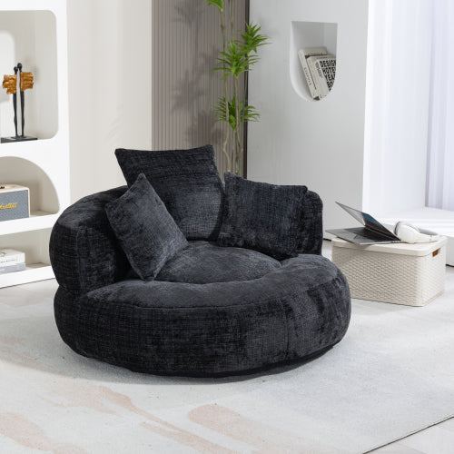 Luxury Chenille Lounge Chair with Pillows