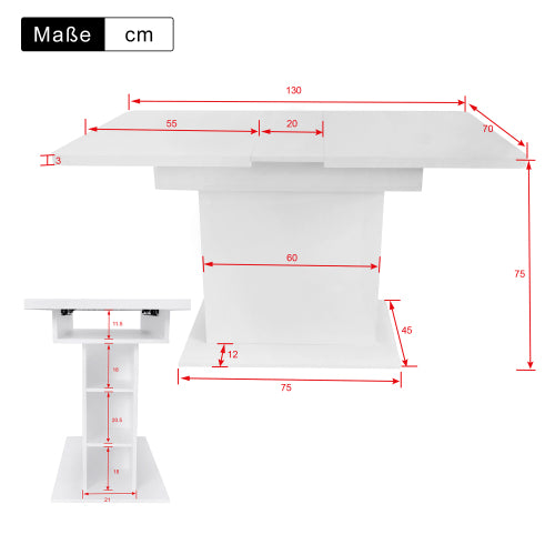 Modern Extendable Dining Table with Storage