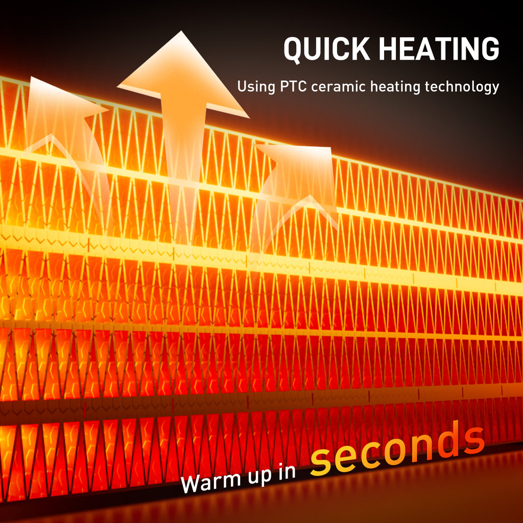 Ceramic PTC Tower Heater 2000W with Remote & 15H Timer