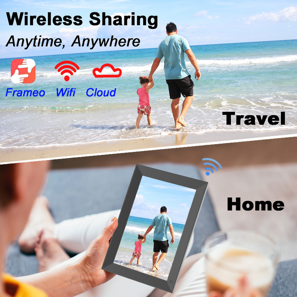 Smart WiFi Digital Photo Frame 10.1" IPS Touchscreen 16GB