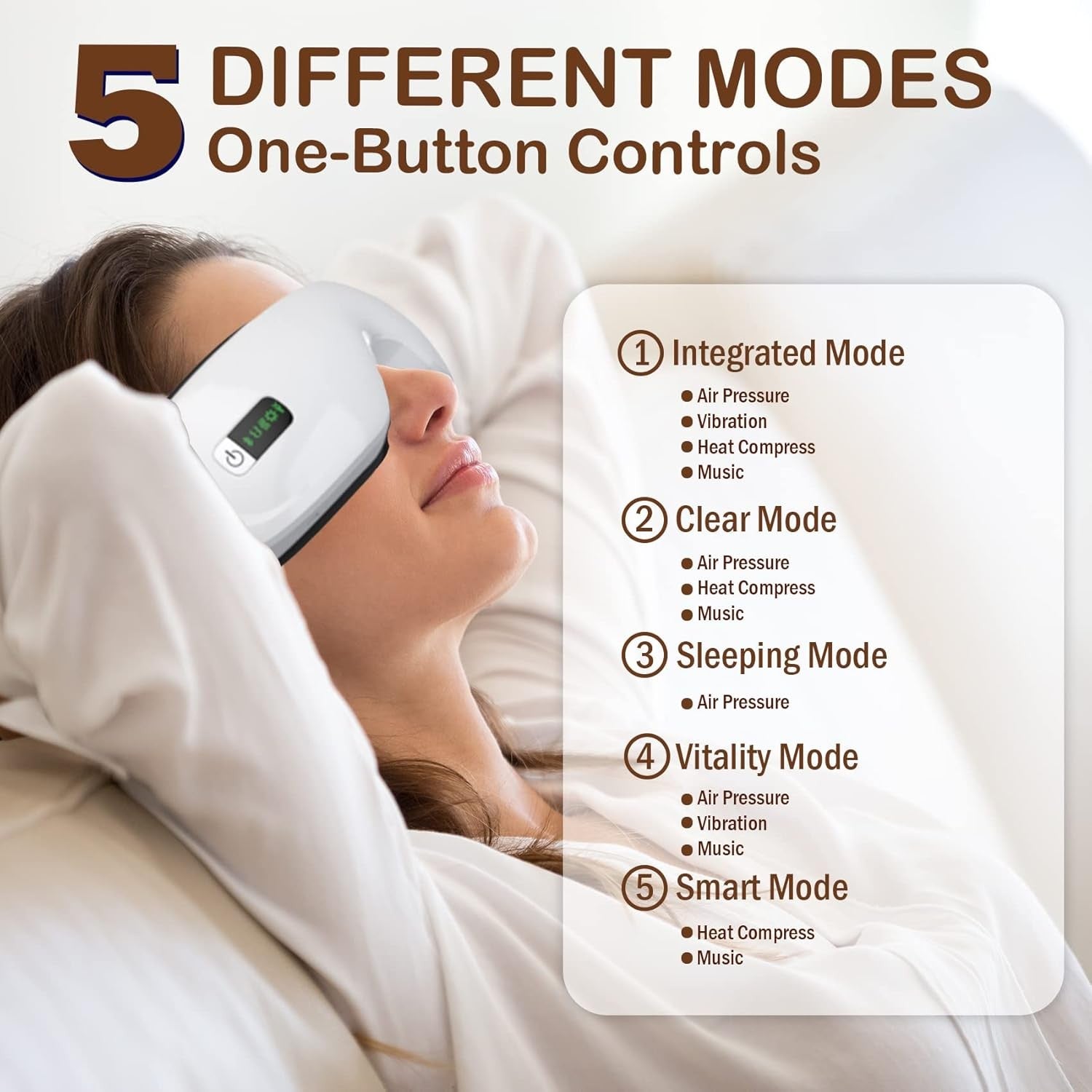 Luxury Smart Eye Massager with Heat & Bluetooth Music