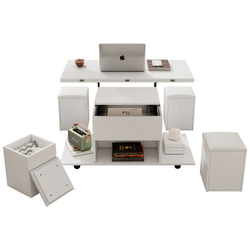 Lift-Top Coffee Table Set with Hidden Storage