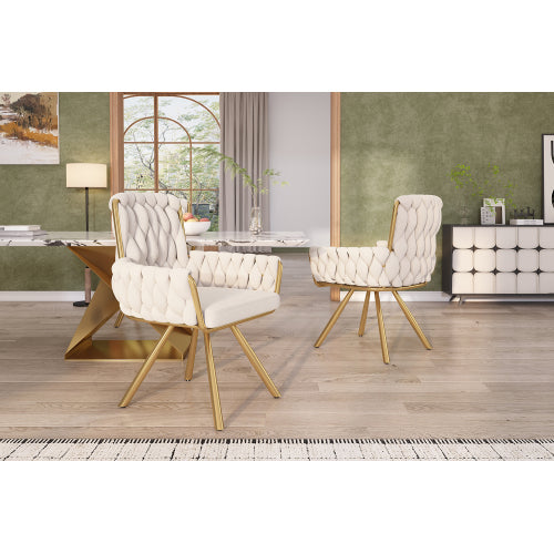 Luxury Velvet Dining Chair with Gold Legs