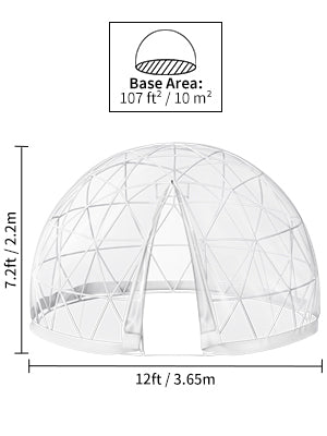 9.5ft Bubble Tent Garden Igloo Dome with LED PVC Cover