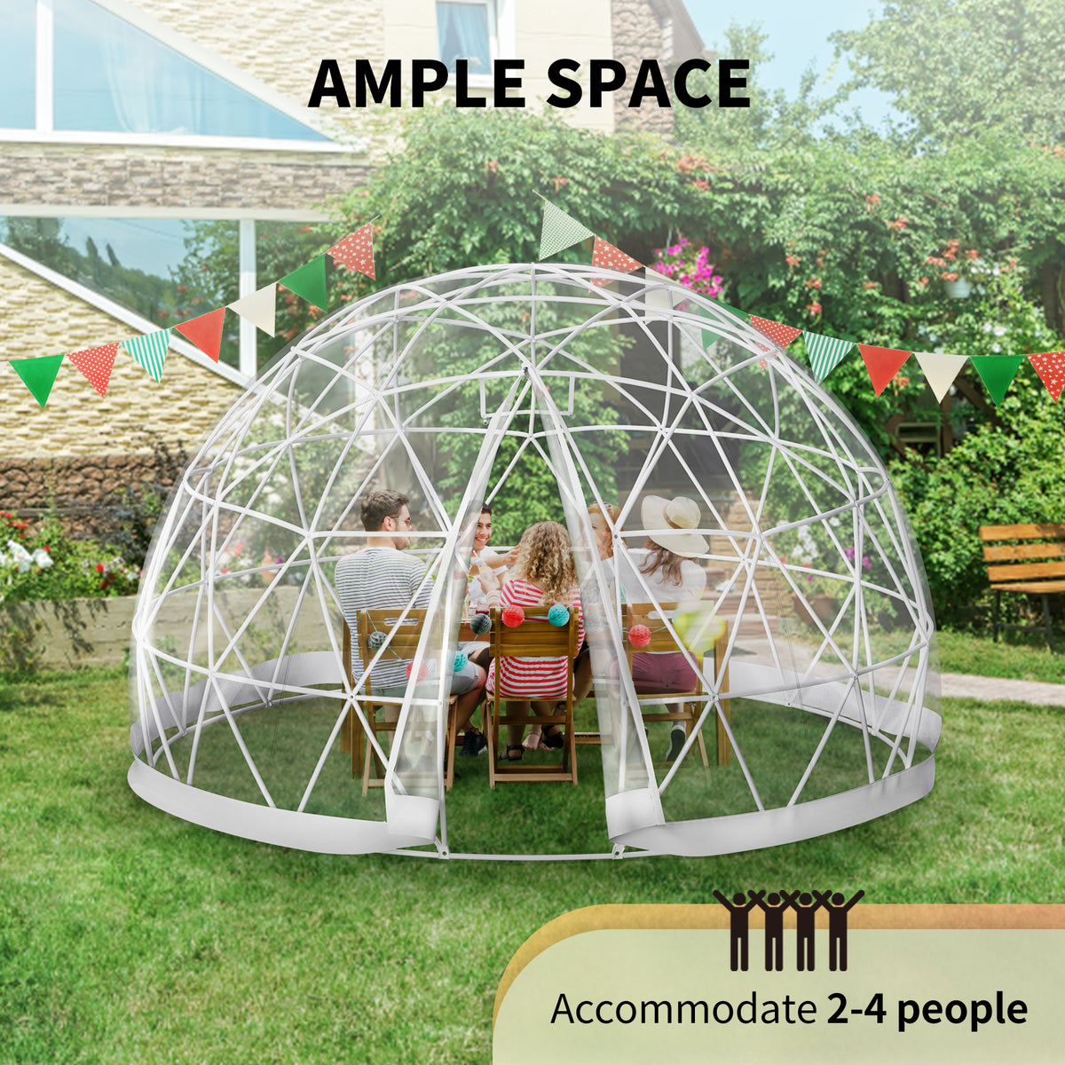9.5ft Bubble Tent Garden Igloo Dome with LED PVC Cover