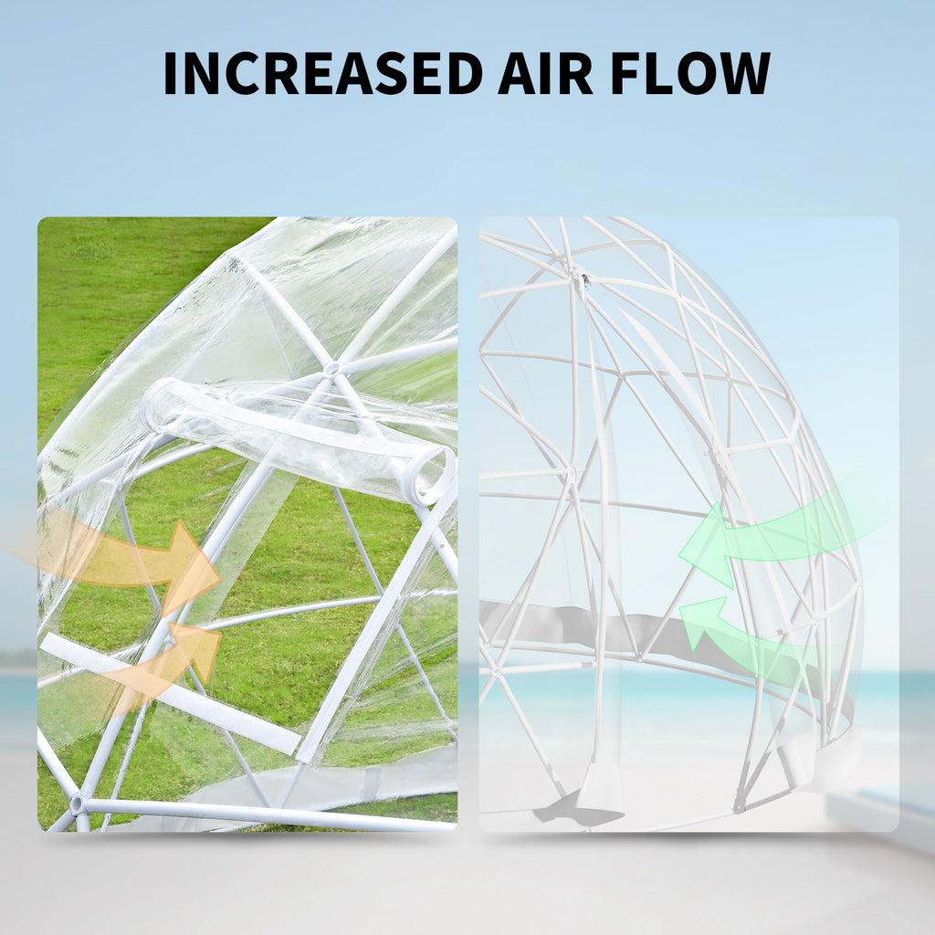 9.5ft Bubble Tent Garden Igloo Dome with LED PVC Cover