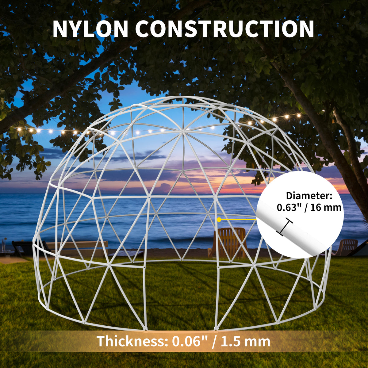 9.5ft Bubble Tent Garden Igloo Dome with LED PVC Cover