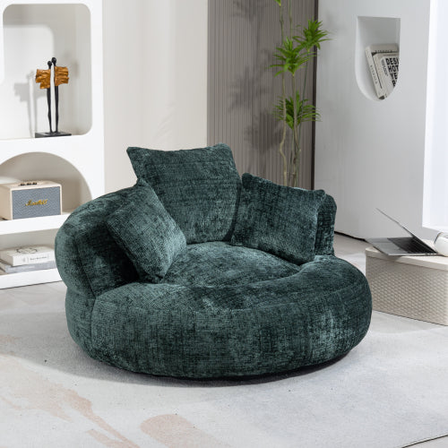 Luxury Chenille Lounge Chair with Pillows