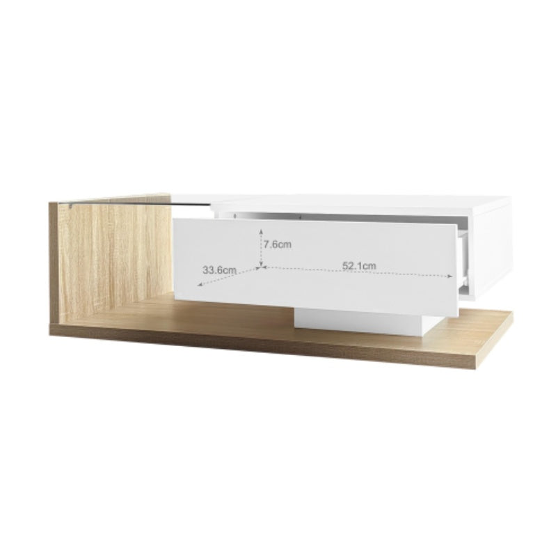 Premium High Gloss Coffee Table with LED Lights & Storage