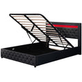 Luxury Upholstered Storage Bed with LED Lighting