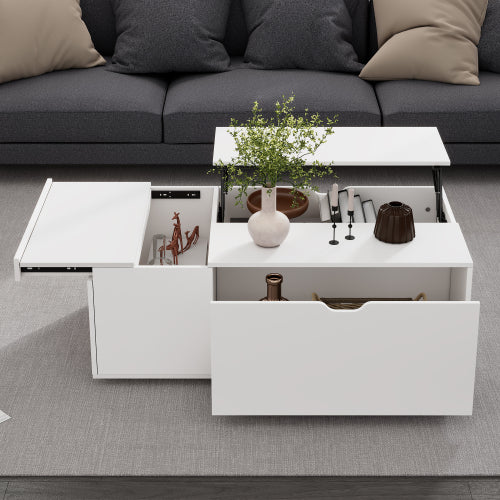 Modern Lift-Top Coffee Table with Hidden Storage & Drawer