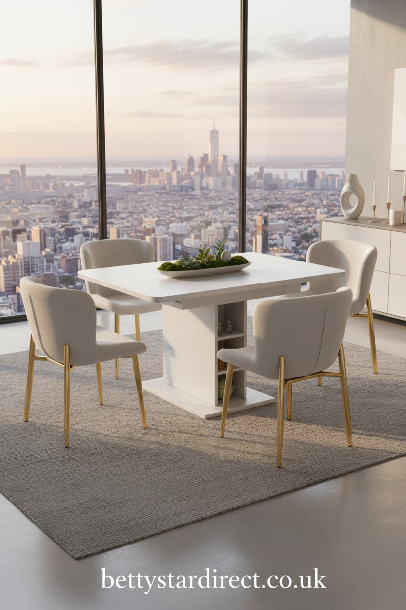Modern Extendable Dining Table with Storage