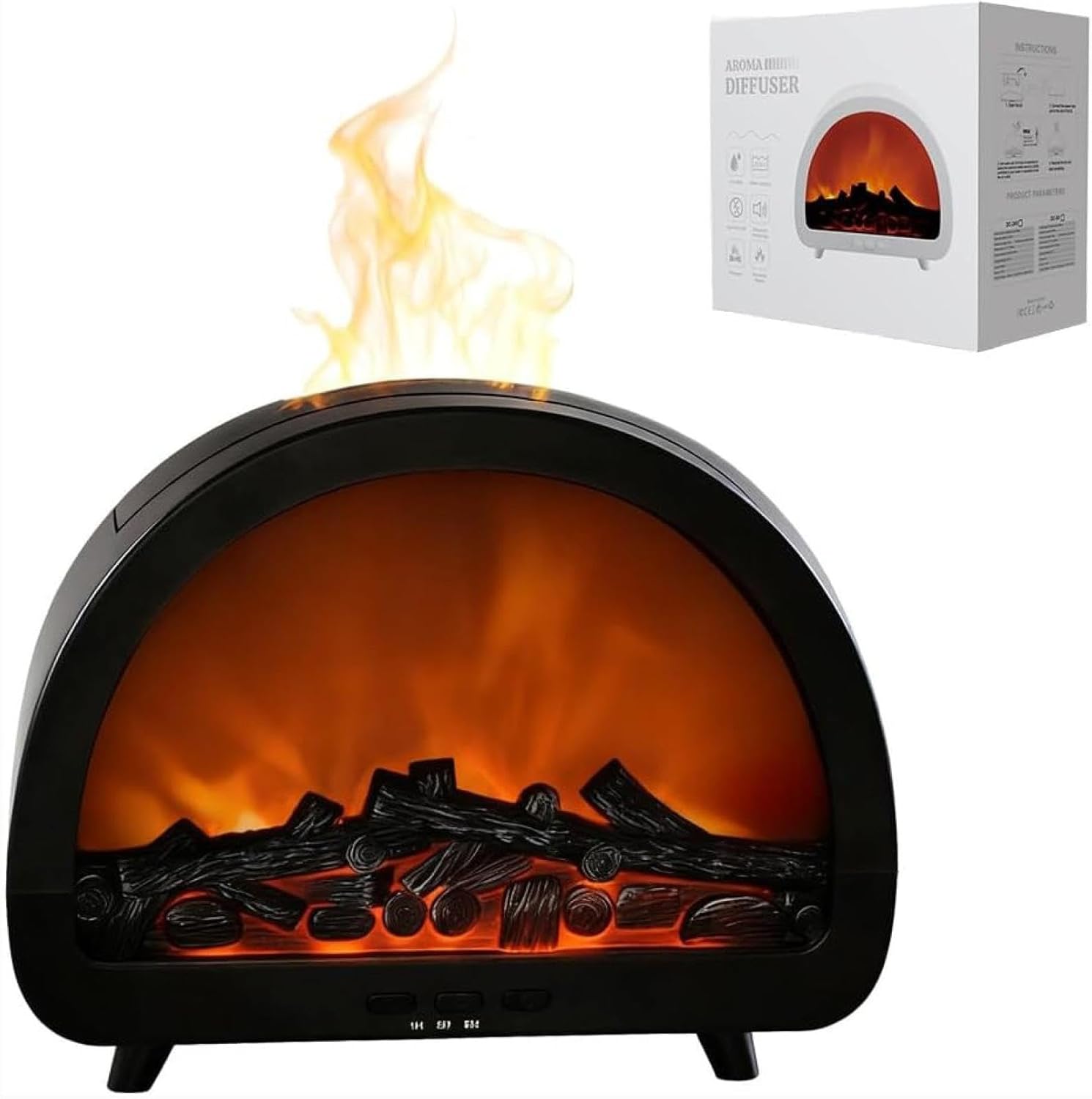 Luxury Fireplace Aroma Diffuser with LED Flame Effect