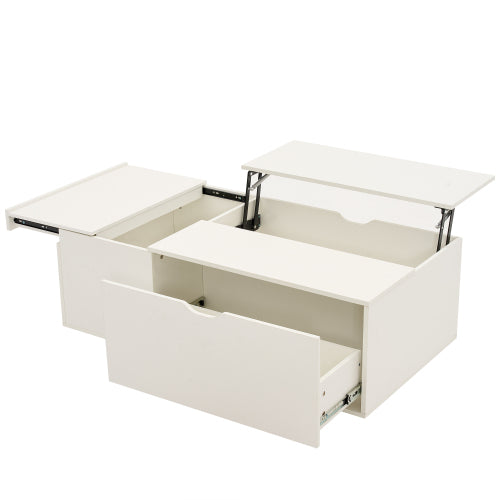 Modern Lift-Top Coffee Table with Hidden Storage & Drawer