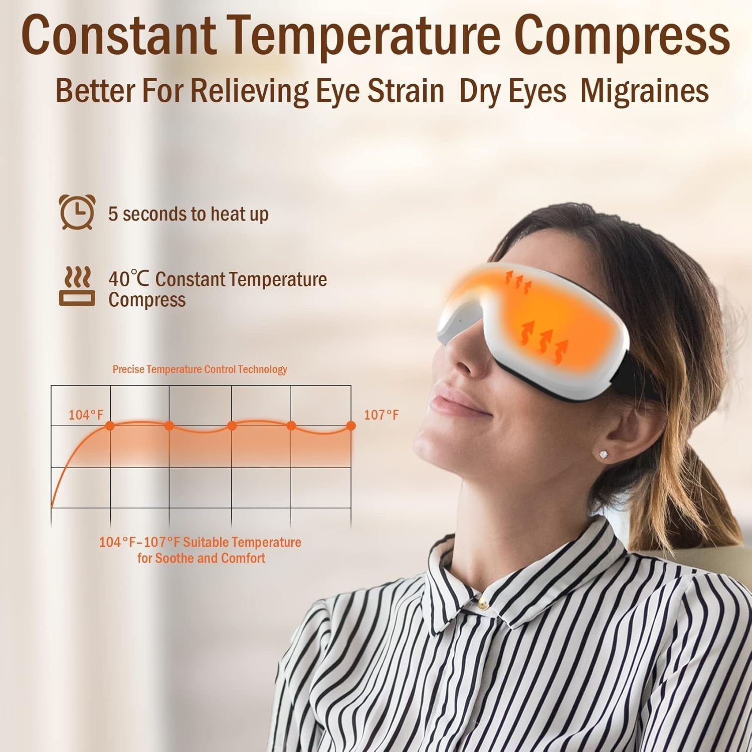 Luxury Smart Eye Massager with Heat & Bluetooth Music