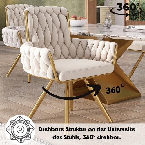 Luxury Velvet Dining Chair with Gold Legs