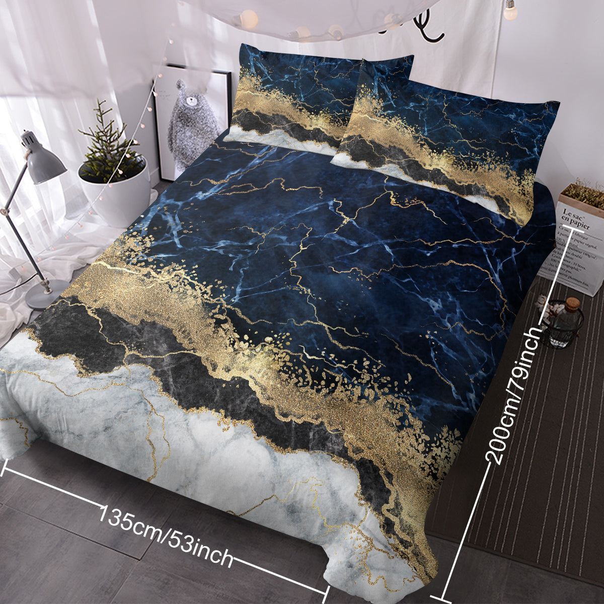 Marble Effect Luxury Bedding Set
