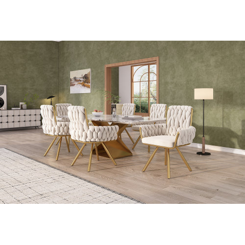 Luxury Velvet Dining Chair with Gold Legs
