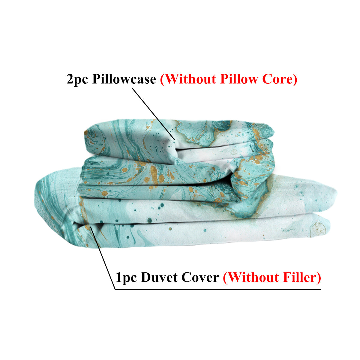 Luxury Marble Bedding Set - Mint & Gold Edition