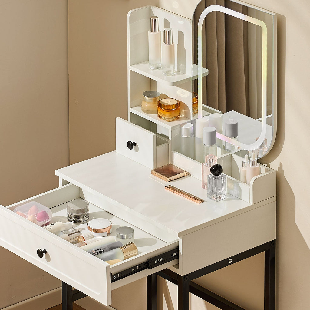 Lumie RGB LED Dressing Table | 7 Colour Modes | App Control | Compact | White