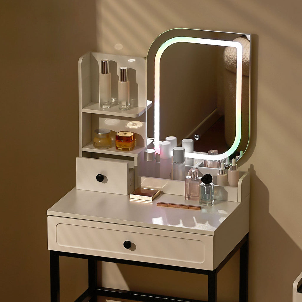 Lumie RGB LED Dressing Table | 7 Colour Modes | App Control | Compact | White